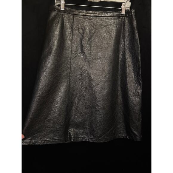 Zara Faux Leather Black Shiny Skirt Women’s Size Large - Picture 2 of 4